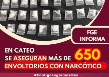En cateo Se aseguran más de 650 envoltorios con narcótico FGE