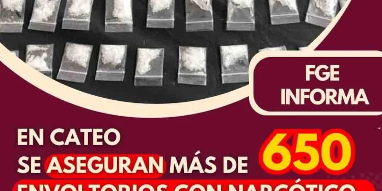 En cateo Se aseguran más de 650 envoltorios con narcótico FGE