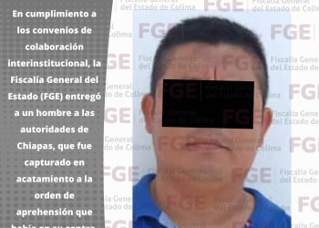 Era buscado por autoridades de Chiapas; lo detienen en Tecomán FGE