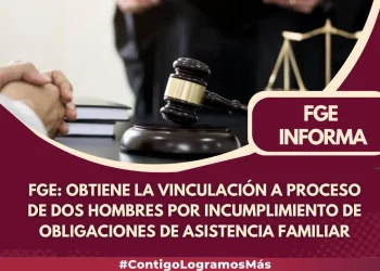 FGE: Obtiene la vinculación a proceso de dos hombres por incumplimiento de obligaciones de asistencia familiar
