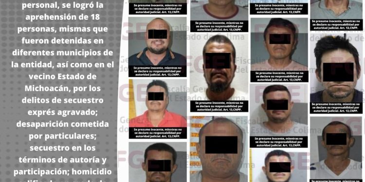 18 hombres son detenidos mediante órdenes de aprehensión FGE