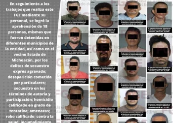 18 hombres son detenidos mediante órdenes de aprehensión FGE