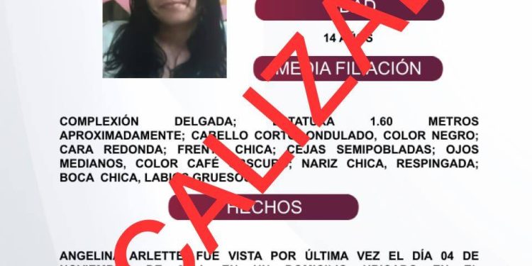 Angelina ya fue localizada. FGE