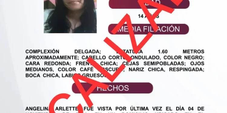 Angelina ya fue localizada. FGE