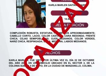 Karla Marlen ya fue localizada. FGE