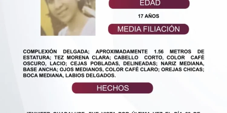 El Protocolo Estatal Alerta Alba, solicita su apoyo y colaboración para difundir los datos de esta persona que no ha sido localizada. FGE