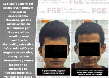 FGE obtiene la sentencia condenatoria de dos personas por diversos delitos