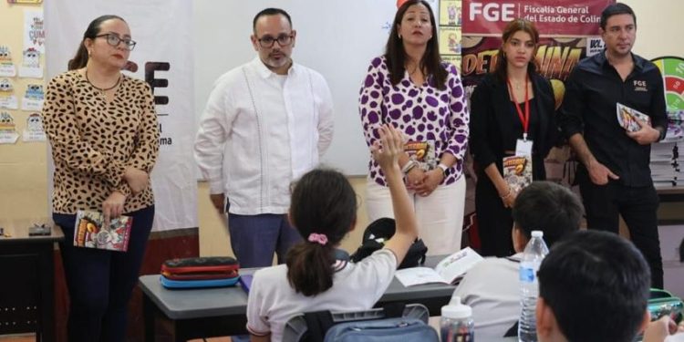 En una jornada educativa, el Fiscal General del Estado, Bryant Alejandro García Ramírez, visitó la escuela primaria Miguel Hidalgo del municipio de Colima. FGE