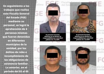 4 personas fueron detenidas por diversos delitos FGE