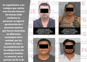 4 personas fueron detenidas por diversos delitos FGE
