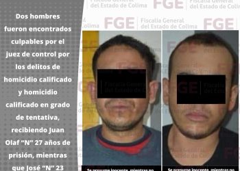 Más de 20 años de prisión para dos hombrespor homicidio calificado y tentativa de homicidio