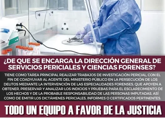¿De que se encarga la Dirección General de Servicios Parciales y Ciencias Forenses? FGE