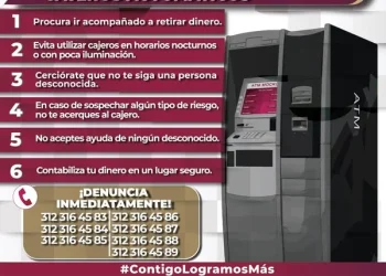 Toma en cuenta las siguientes medidas para el uso de cajeros automáticos FGE