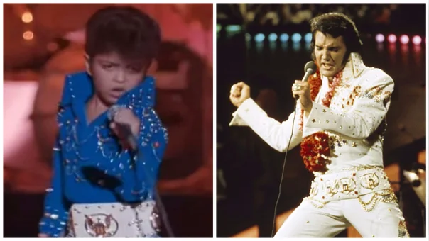 ‘Bruno Mars’ de niño imitando a ‘Elvis Presley’ en los 90