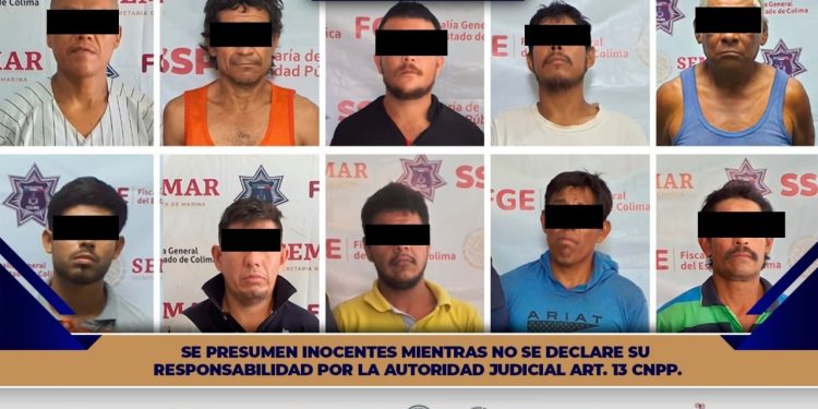 Detiene Policía Estatal de Colima a 10 personas por delitos contra la salud, en distintos hechos