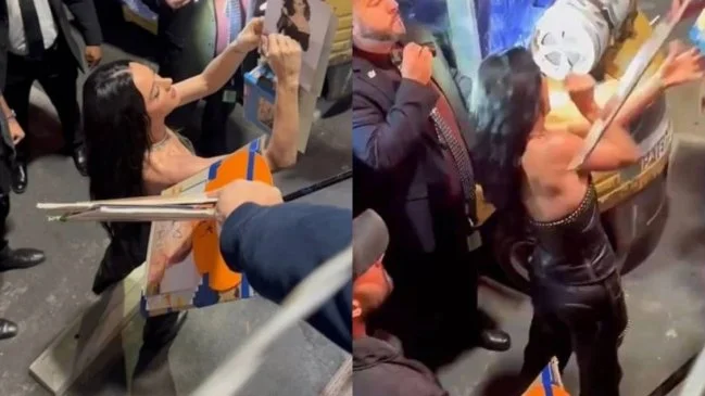 ‘Katy Perry’ estuvo a punto de ser alcanzada por chispas eléctricas mientra firmaba autógrafos