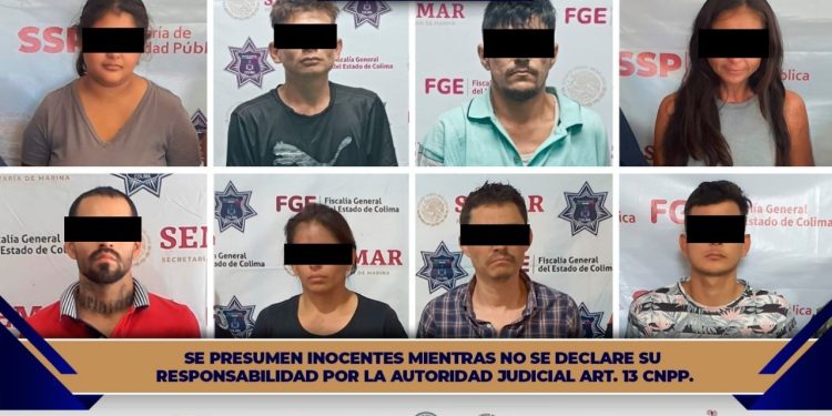 SSP Colima informa detención de ocho personas por presuntos delitos contra la salud