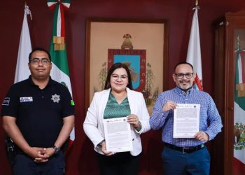 La Fiscalía General del Estado refuerza su compromiso con la seguridad al firmar un convenio de colaboración con el Gobierno Municipal de Cuauhtémoc. FGE