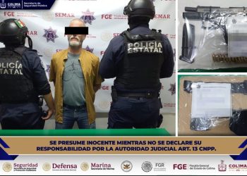 Detiene Policía Estatal de Colima a sujeto con arma de fuego, cargadores y cartuchos