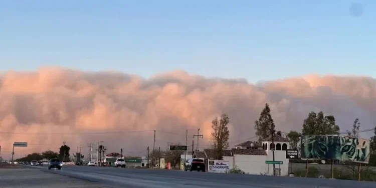 Chihuahua se oscurece por tormenta de arena, cierran negocios y carreteras