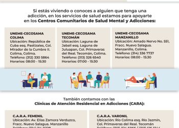Salud Colima brinda atención gratuita a personas con adicciones