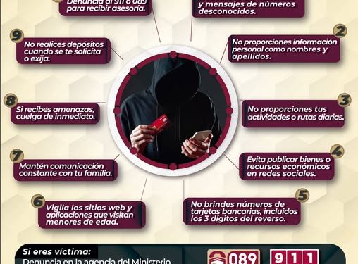 Acciones para prevenir la extorsión telefónica FGE