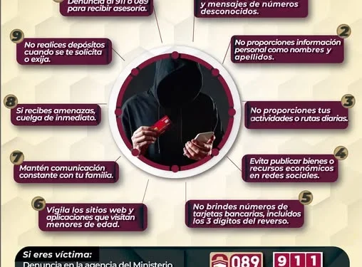 Acciones para prevenir la extorsión telefónica FGE