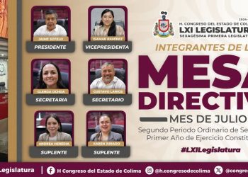 H Congreso del Estado de Colima. Integrantes de la mesa directiva del mes de julio