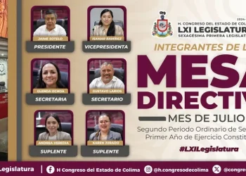 H Congreso del Estado de Colima. Integrantes de la mesa directiva del mes de julio
