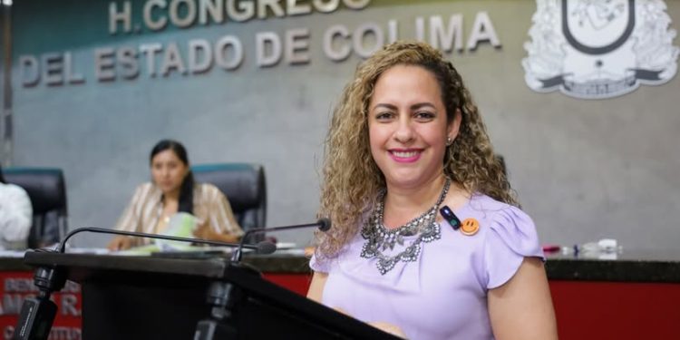 H Congreso del Estado de Colima. La diputada Cristina Lupién celebra la aprobación de la llamada Ley Silla