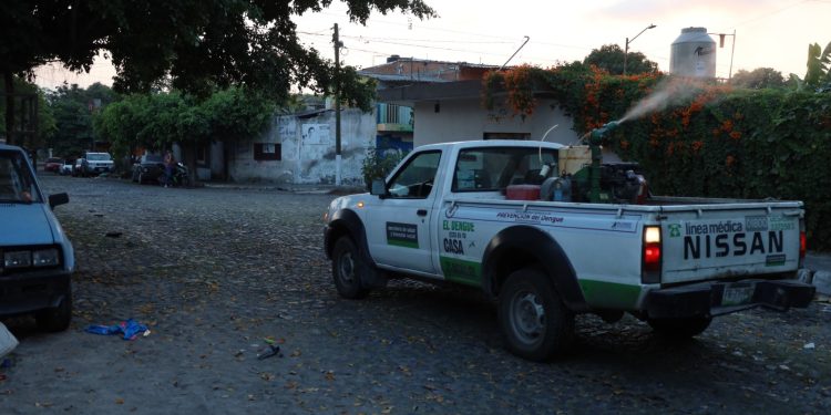 Salud Colima refuerza jornadas de nebulización contra el mosco transmisor del dengue en 5 municipios