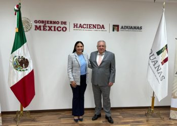 Indira Vizcaíno y titular de la Agencia Nacional de Aduanas buscan que el Puerto de Manzanillo sea el más eficiente, seguro y competitivo