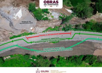 Seidum avanza en atención de socavón de la carretera Villa de Álvarez-Minatitlán