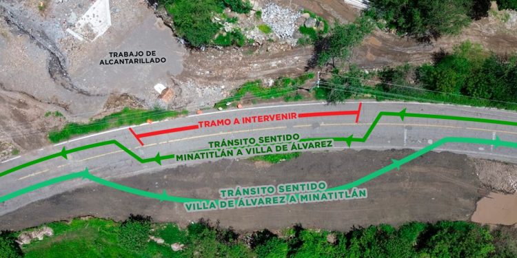 Seidum avanza en atención de socavón de la carretera Villa de Álvarez-Minatitlán