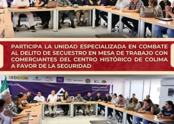 Participa la Unidad Especializada en Combate al Delito de Secuestro en mesa de trabajo con comerciantes del Centro Histórico de Colima a favor de la seguridad FGE