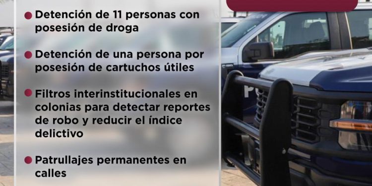 5 vehículos recuperados y 63 personas detenidas: resultados de la última semana de la Dirección de Seguridad Pública de Manzanillo