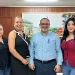 El Fiscal General del Estado, Bryant Alejandro García Ramírez, junto a vicefiscales y directores de esta institución, portaron un moño color morado FGE