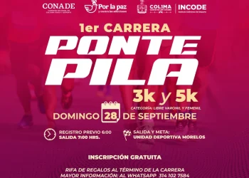 Incode invita a la Primera Carrera ‘Ponte Pila’ 3k y 5k en Colima
