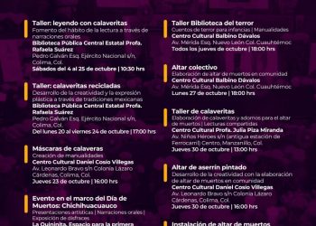 Cultura Colima presenta cartelera especial de actividades por el Día de Muertos