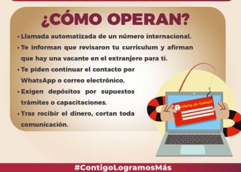 La FGE informa sobre la detección de llamadas falsas relacionadas con supuestas ofertas de trabajo en el extranjero.
