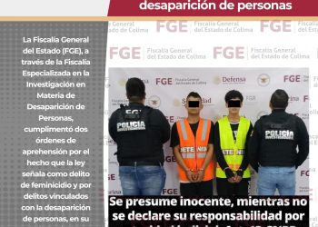 Cumplimenta FGE dos órdenes de aprehensión por feminicidio y delitos vinculados con la desaparición de personas