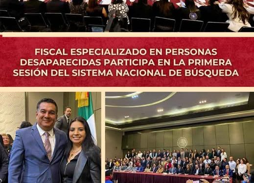 Fiscal Especializado en Personas Desaparecidas participa en la Primera Sesión del Sistema Nacional de Búsqueda FGE