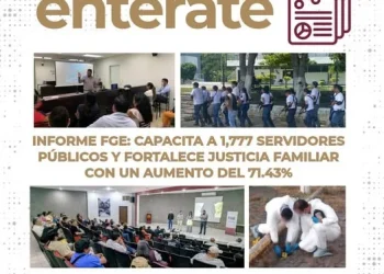 INFORME FGE: Capacita a 1,777 servidores públicos y fortalece Justicia Familiar con un aumento del 71.43%  FGE