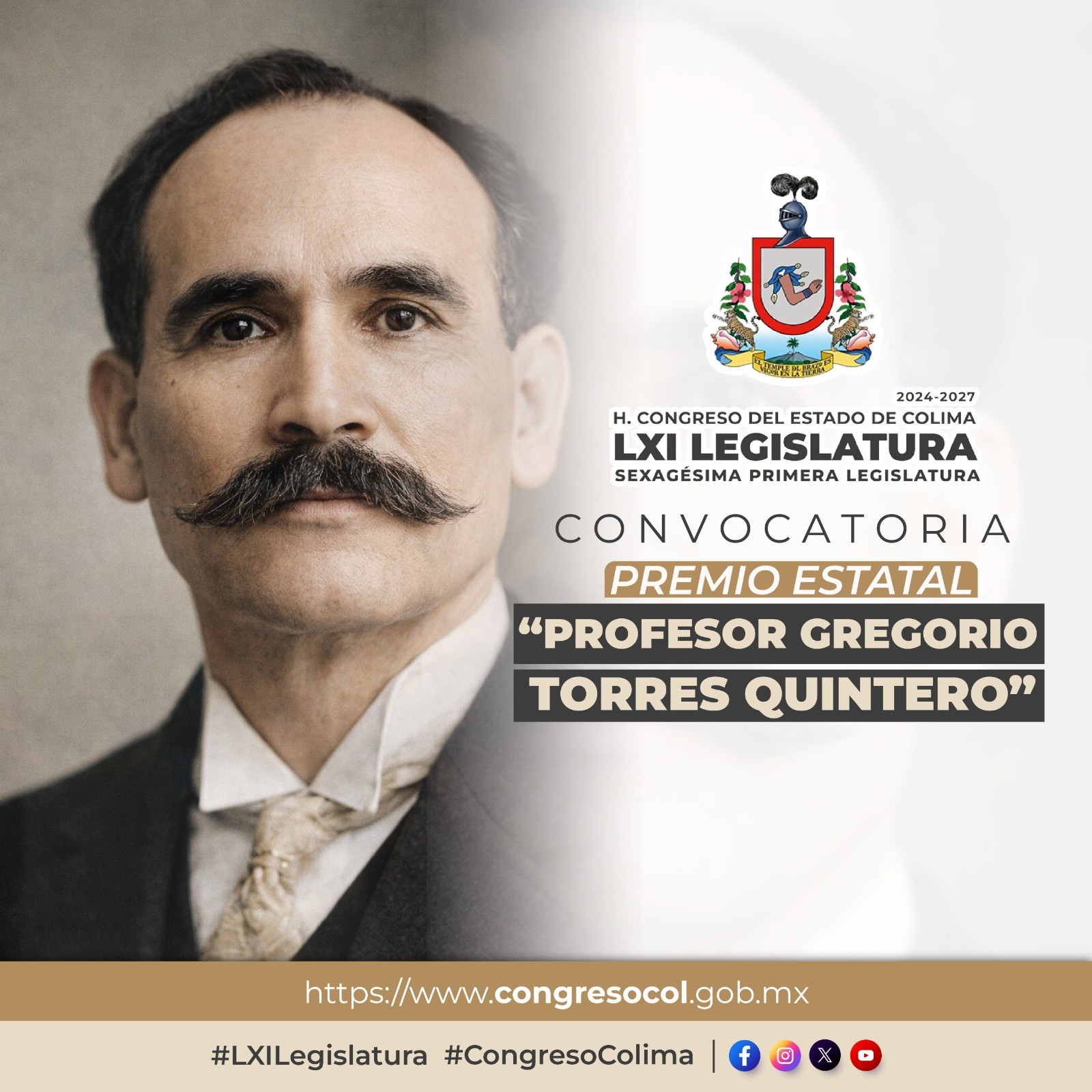 Invita Congreso a maestras y maestros a inscribirse al Premio Estatal “Profesor Gregorio Torres Quintero” 2026