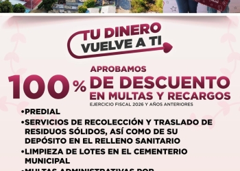 Gobierno de Rosi Bayardo aprueba 100% de descuento en multas y recargos del predial y otros impuestos