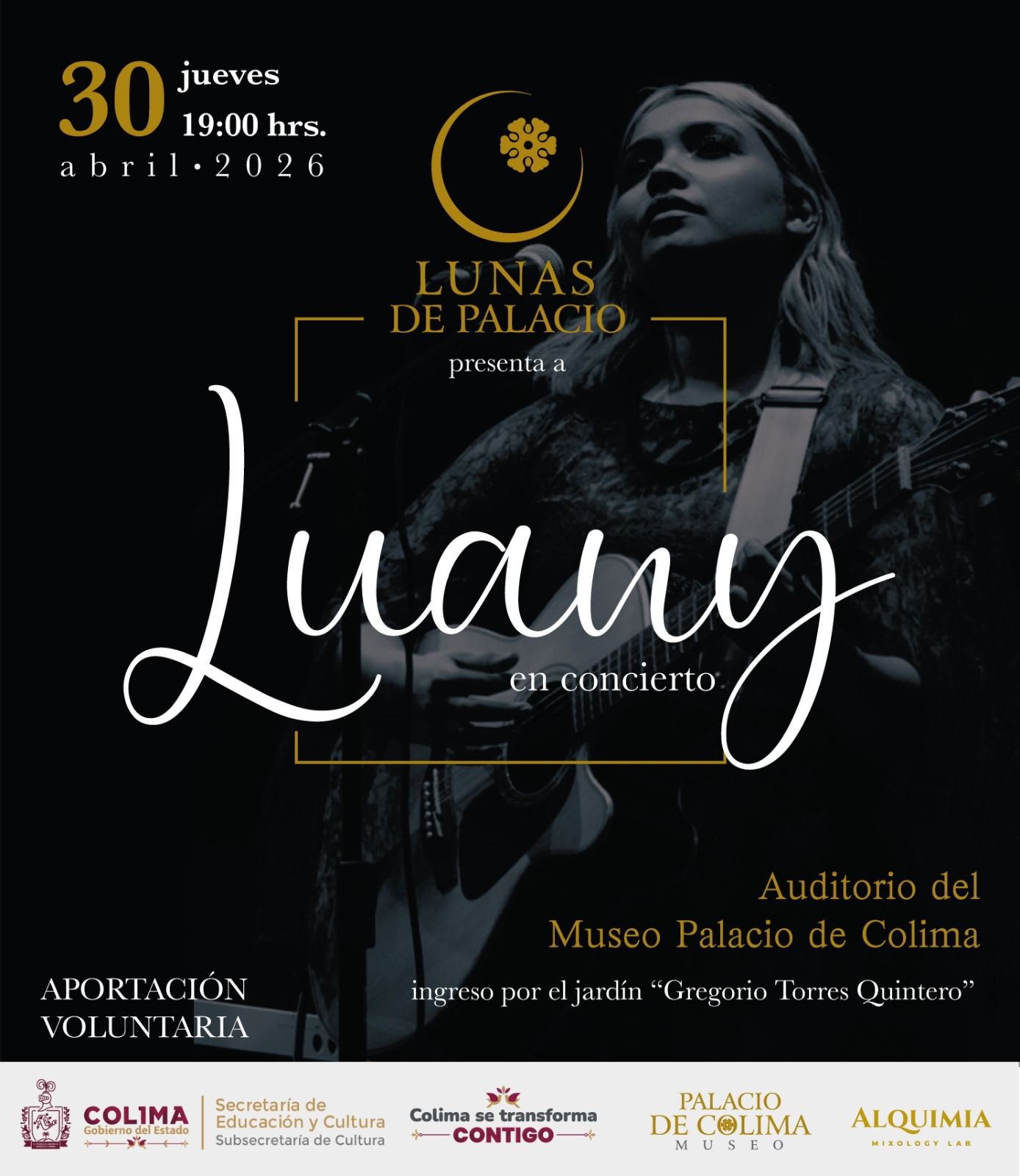 Cultura Colima invita al concierto de Luany en ‘Lunas de Palacio’, el 30 de abril