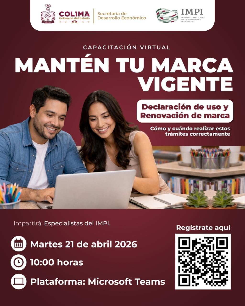 Sedeco Colima invita a capacitación gratuita para mantener vigente el registro de marca