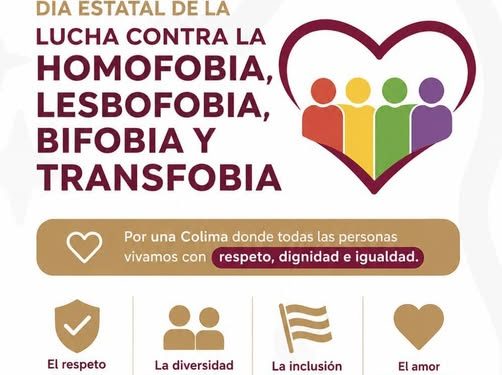 G.COLIMA.    En el Día Estatal de la Lucha contra la Homofobia, Lesbofobia, Bifobia y Transfobia, refrendamos nuestro compromiso con la igualdad y los derechos de todas y todos.