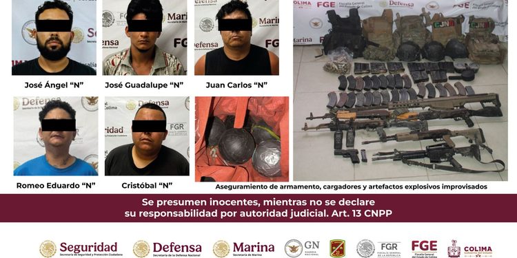 FGE. Mesa de Coordinación Estatal informa resultados de operativo en Tecomán: 5 detenidos y diversos aseguramientos