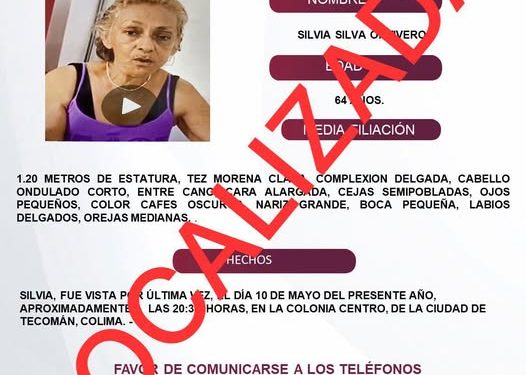 FGE.   Silvia ya fue localizada.